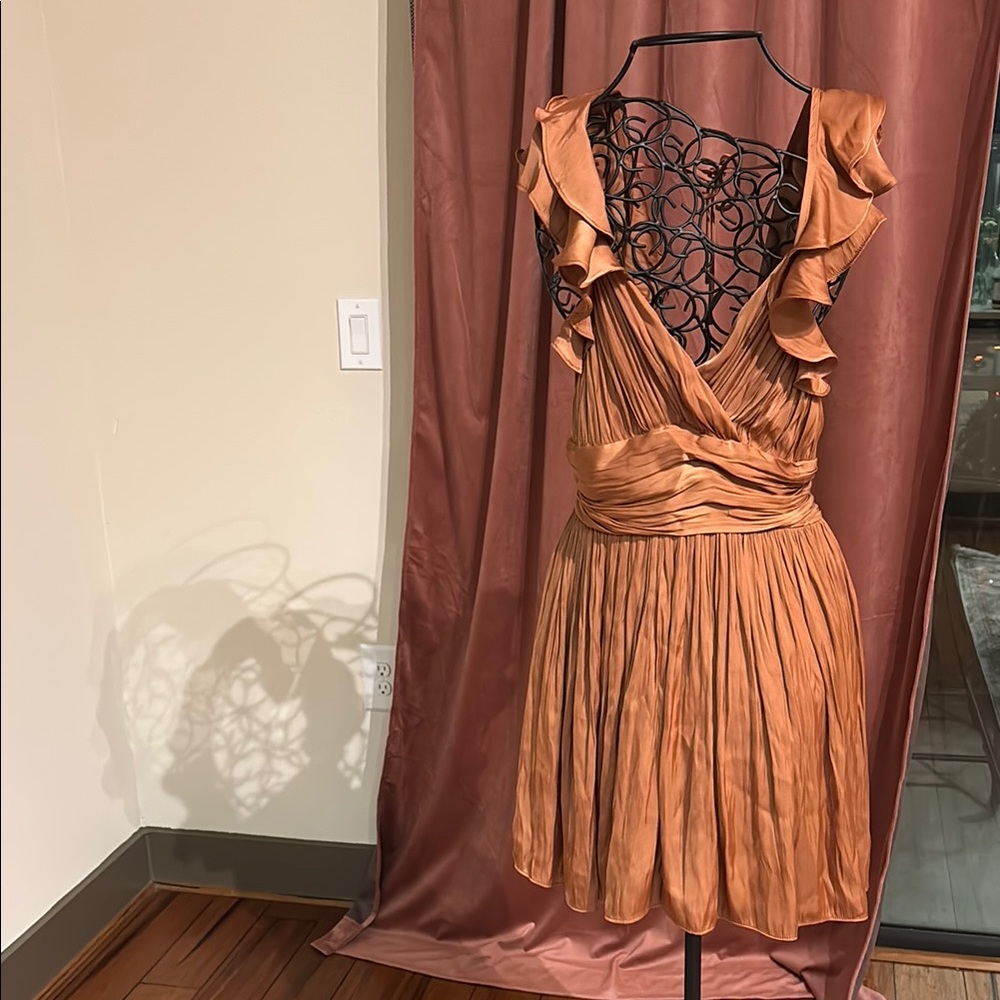 MABLE Ruffled V-Neck Dress